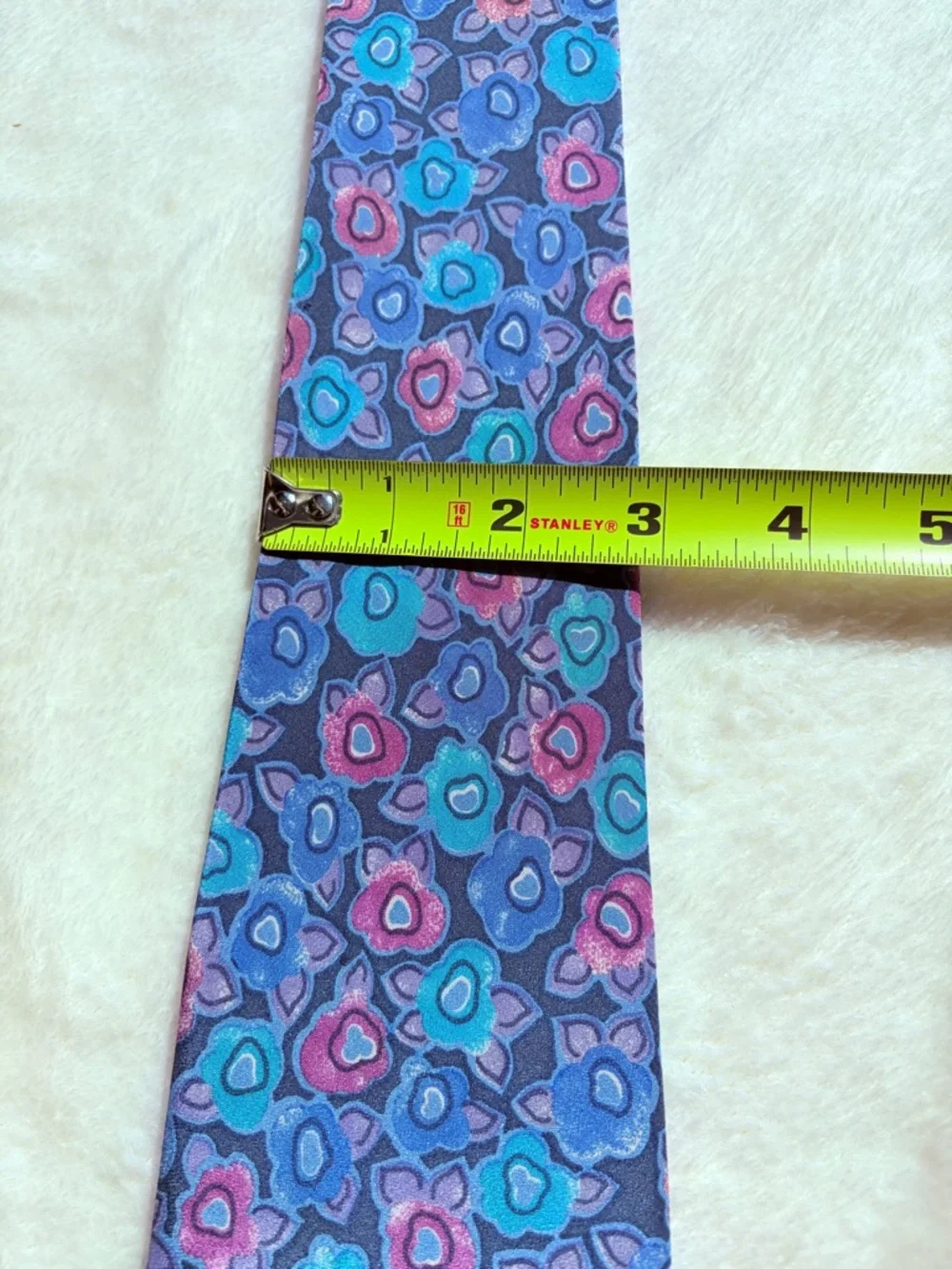 Vintage Harrods‎ by Michelsons Men's Silk Floral Tie Blue Pink Classic Size